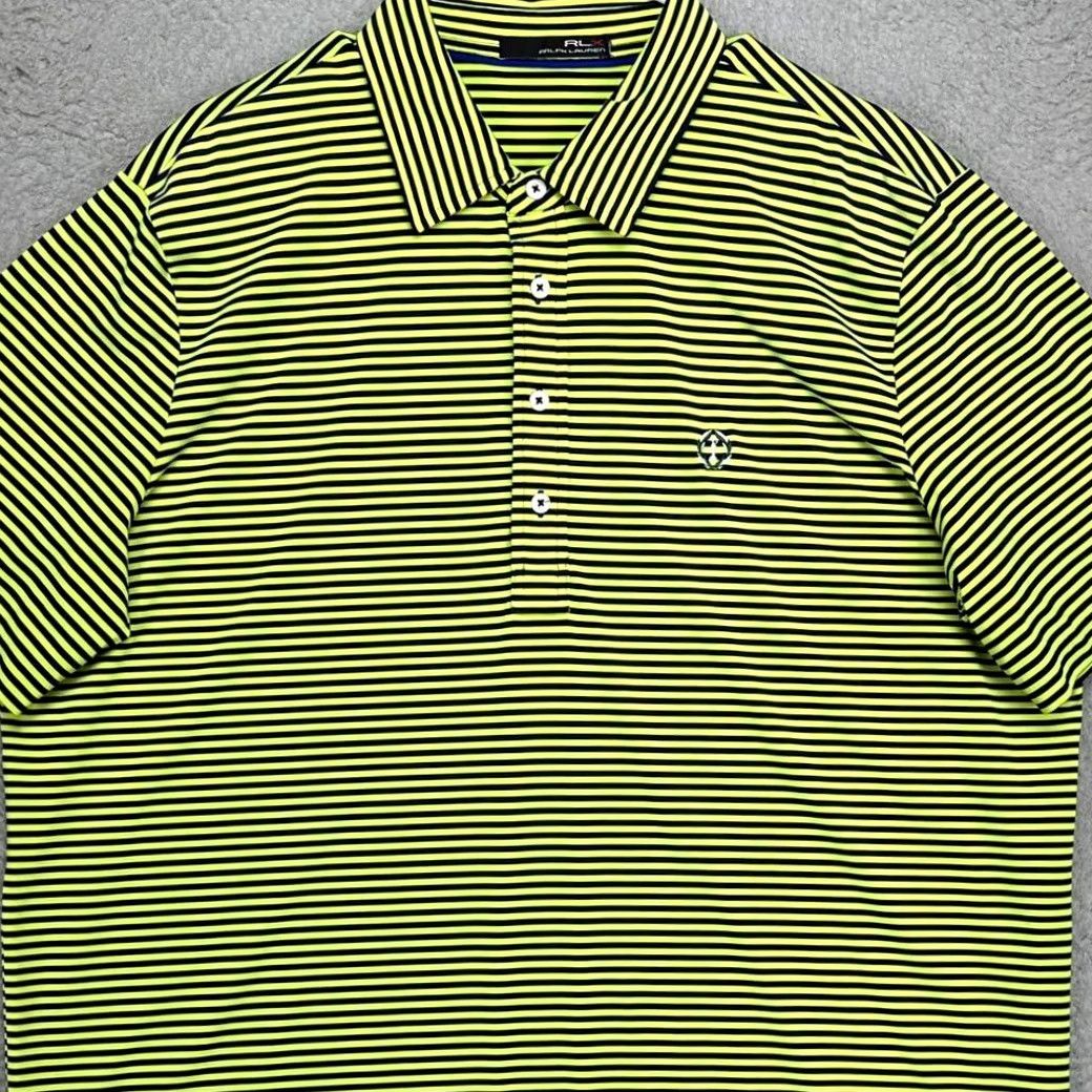 RLX Ralph Lauren VINTAGE The Memorial RLX Ralph Lauren Polo Shirt Mens XL Neon Green Stripe Golf Rugby Size US XL / EU 56 / 4 - 2 Thumbnail