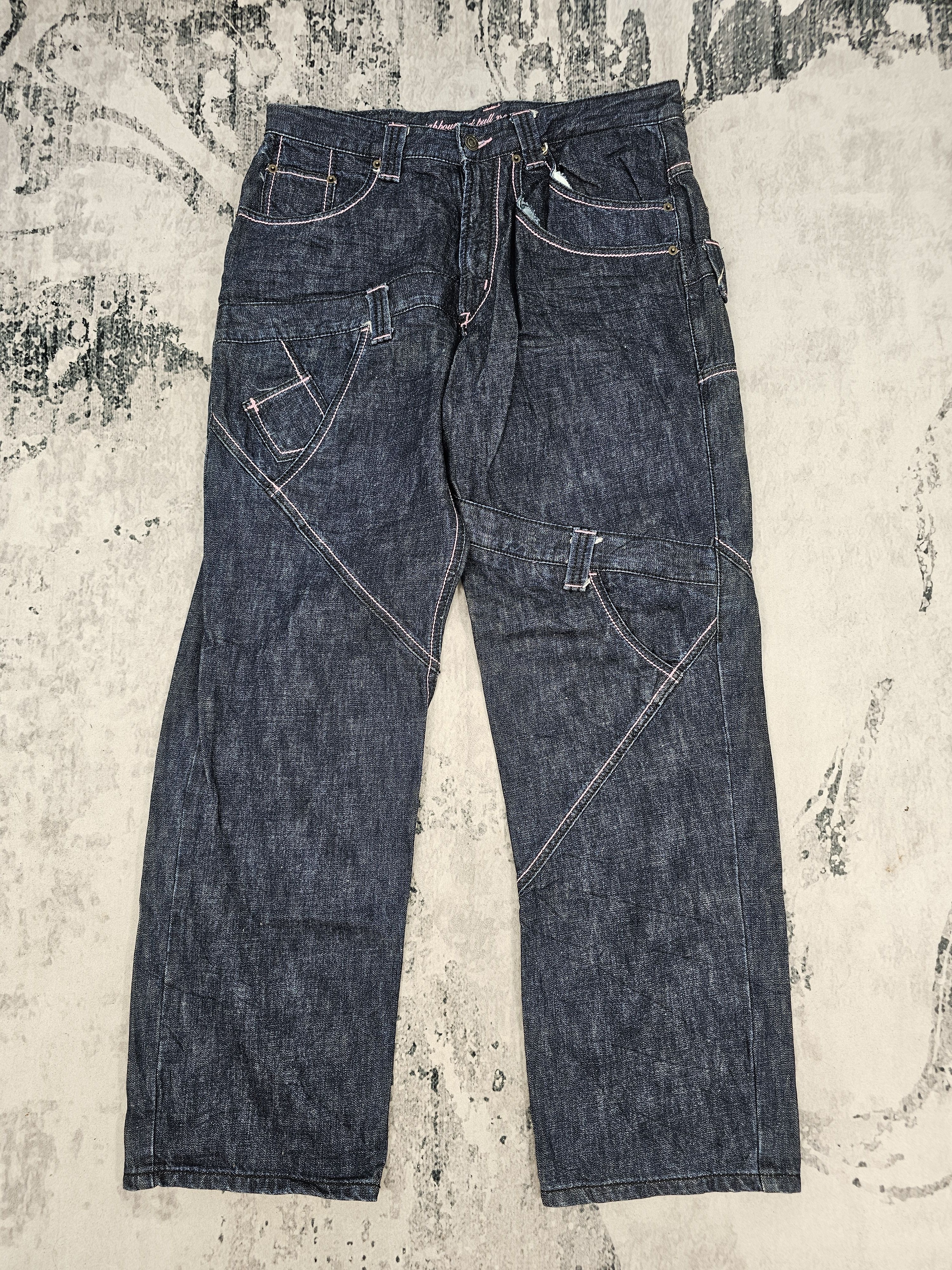 Japanese Brand BRUCE-PEE Crazy Multi Pockets Punk Design Jeans JB0282 Size US 33 - 1 Thumbnail