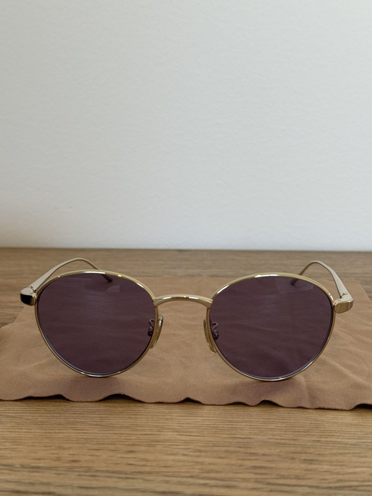 Loewe LOEWE - Slim 49mm Round Sunglasses - Gold/Purple Size ONE SIZE - 5 Thumbnail