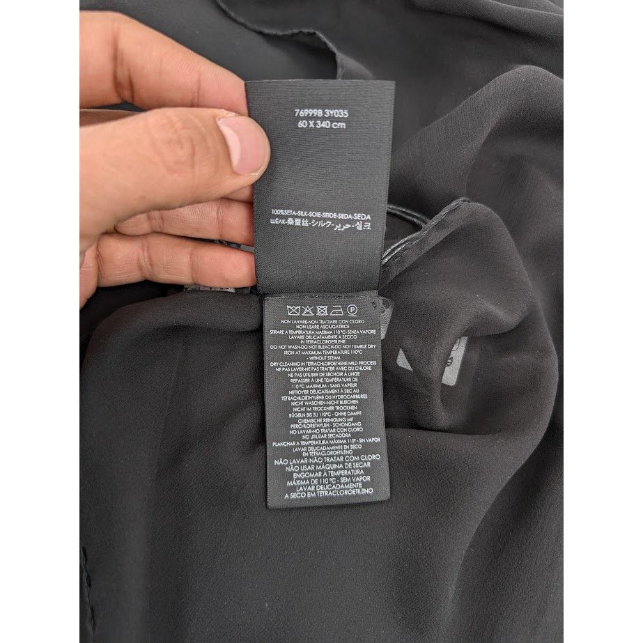 Saint Laurent Paris o1rshd1 Size: OS / Lavalliere Pointe Droite Scarf in Black Size ONE SIZE - 9 Thumbnail