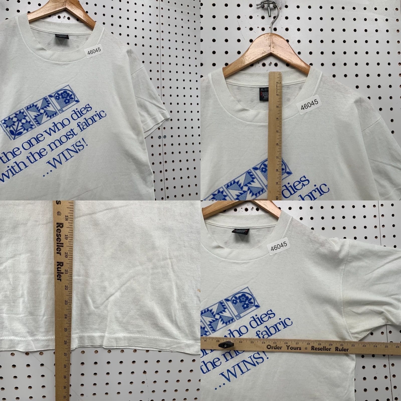 Vintage VINTAGE Screen Stars Shirt Men XL White Funny Knitting Crocheting 80s 90s USA T-Shirt Mens Size US XL / EU 56 / 4 - 8 Thumbnail
