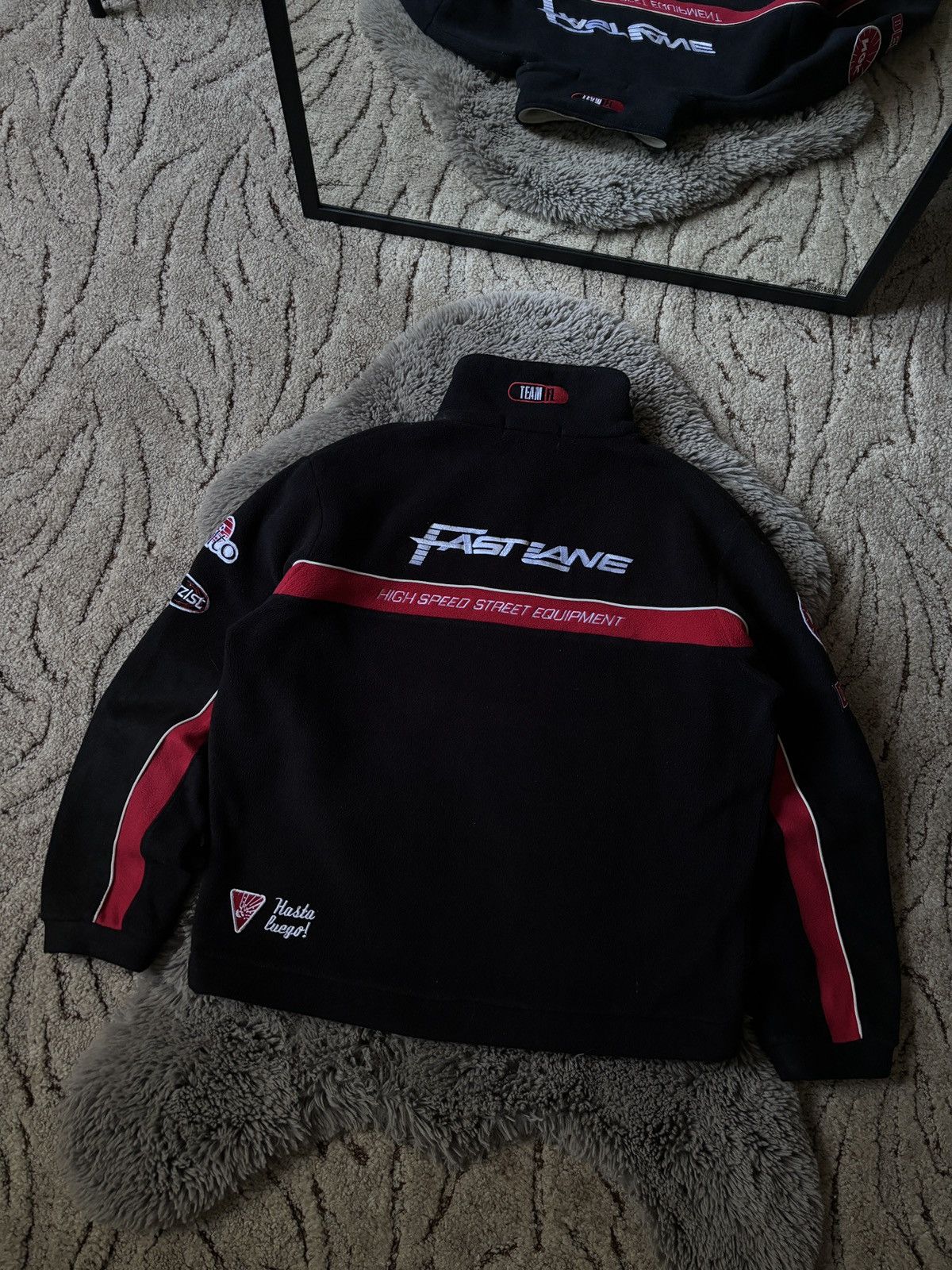Vintage Fast Lane Racing Sweater Vintage 1/4 zip flecce Size US L / EU 52-54 / 3 - 1 Thumbnail