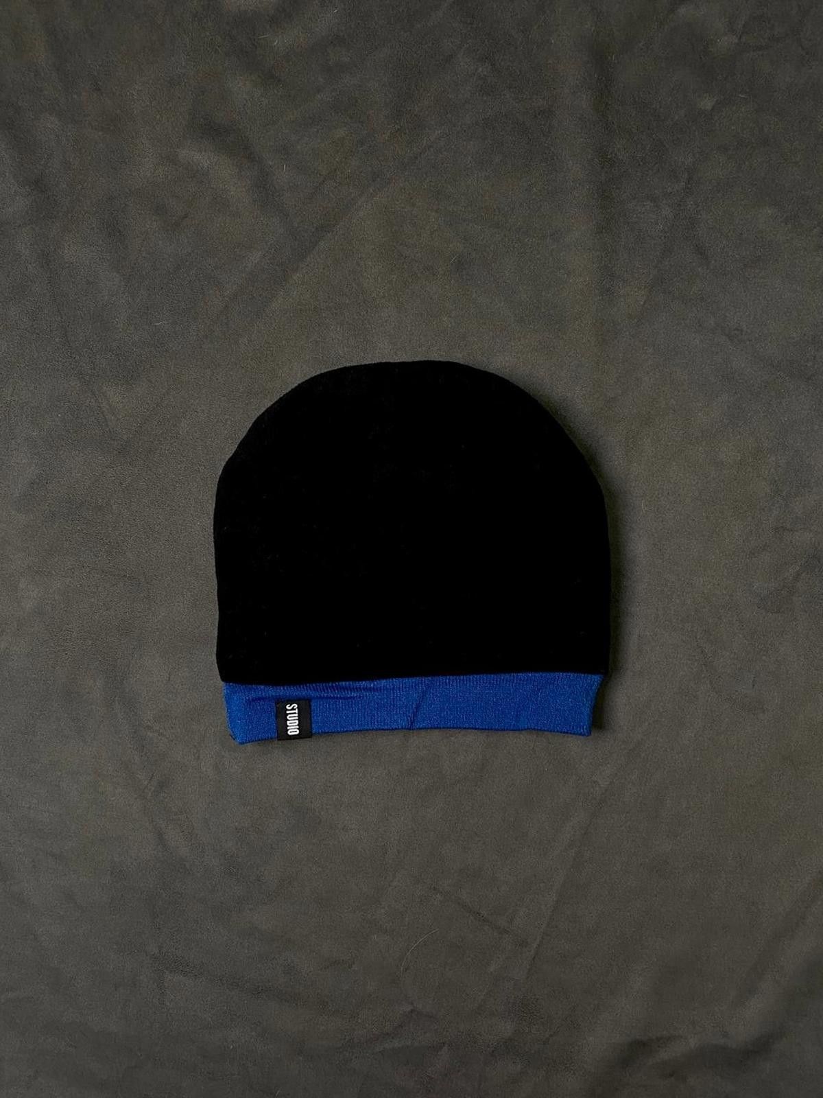 Japanese Brand Deadstock Faces Graphic No Cuff Knit Blue Beanie Hats OS Size ONE SIZE - 6 Thumbnail