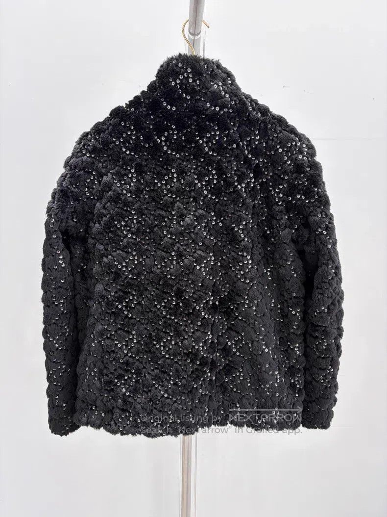 Chanel Chanel 25N Ski Series Black Sequin Flash Plush Fur Coat Size XS / US 0-2 / IT 36-38 - 2 Thumbnail