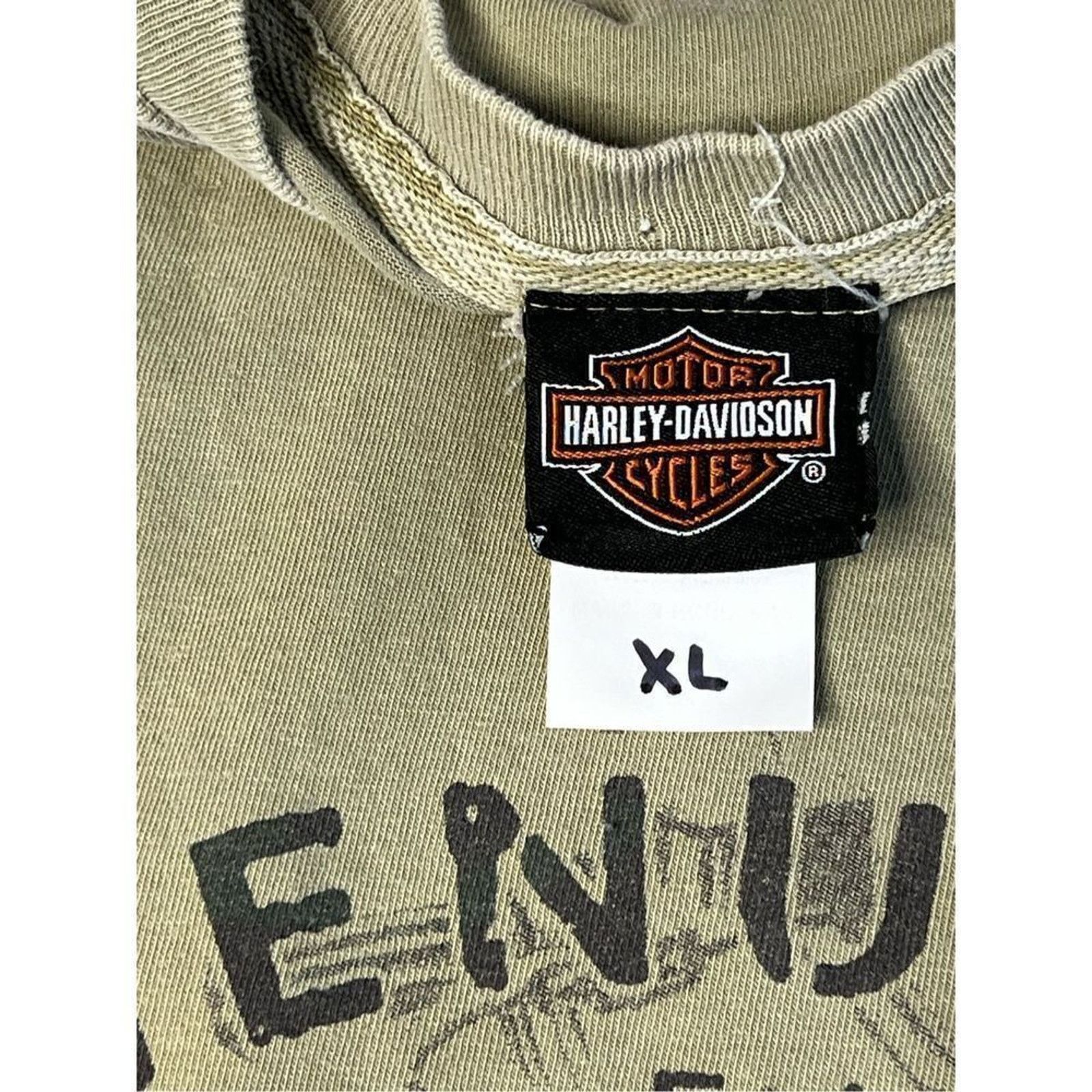 Harley Davidson Harley Davidson Lakeland FL Olive Green T-shirt X LARGE Moto Size US XL / EU 56 / 4 - 6 Thumbnail