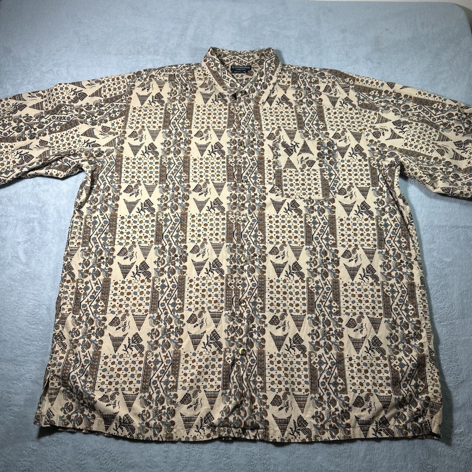 J. Peterman The J Peterman Hawaiian Button Up Shirt XL Aztec Tropicana Size US XL / EU 56 / 4 - 1 Thumbnail