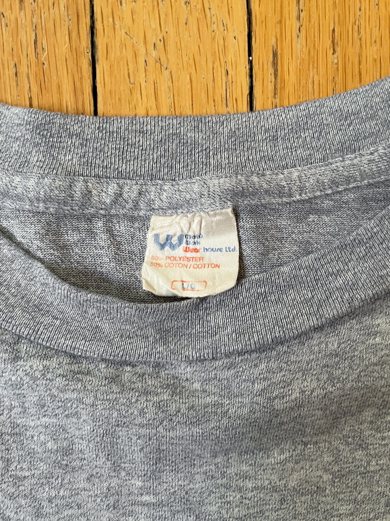 Vintage 90s Single Stitch Gray Pocket T-Shirt Size US L / EU 52-54 / 3 - 3 Thumbnail
