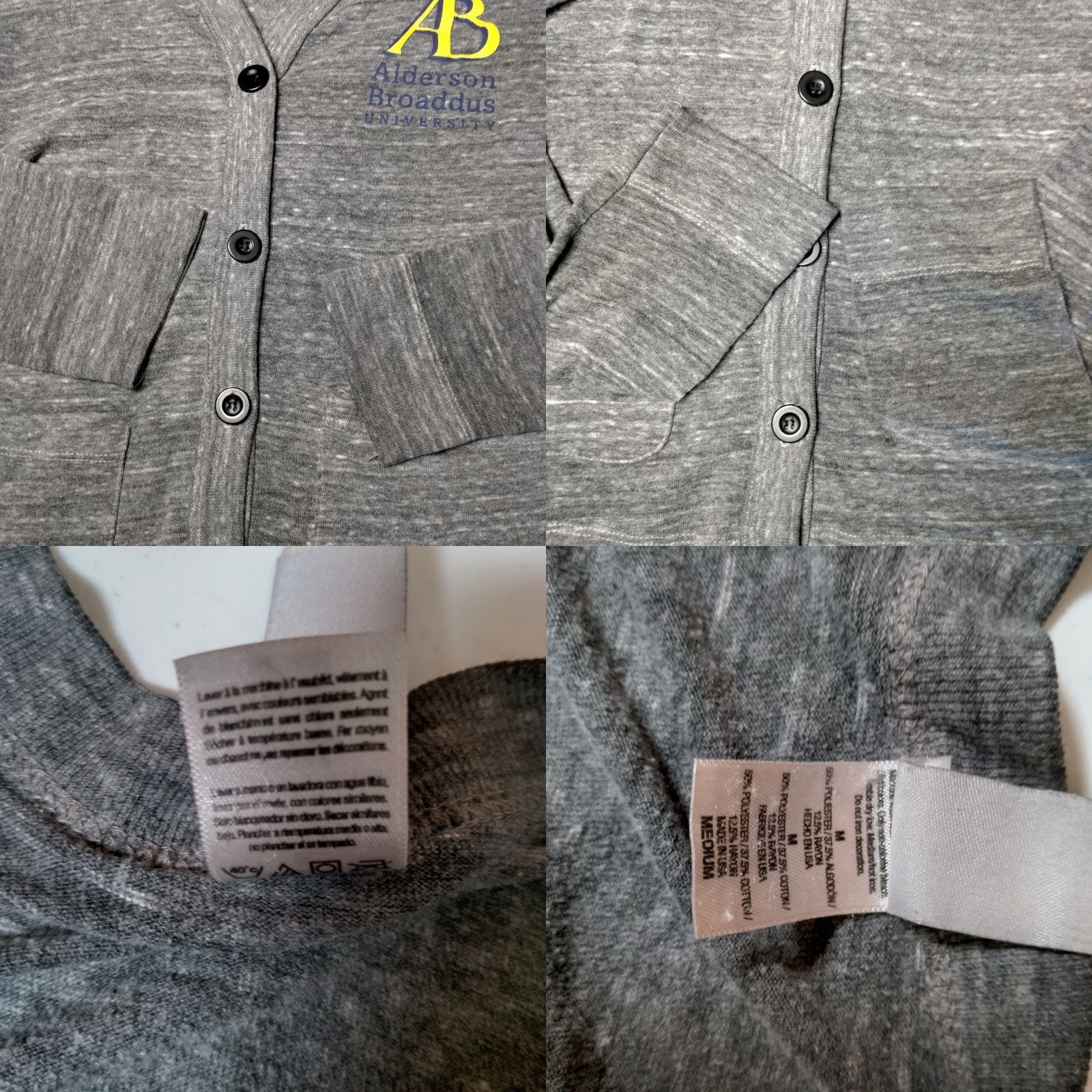 Vintage VINTAGE College House Cardigan Shirt Women M Gray Jersey Knit Academia Alderson Broaddus University Slim College School 90s Mens Womens? Size M / US 6-8 / IT 42-44 - 8 Thumbnail