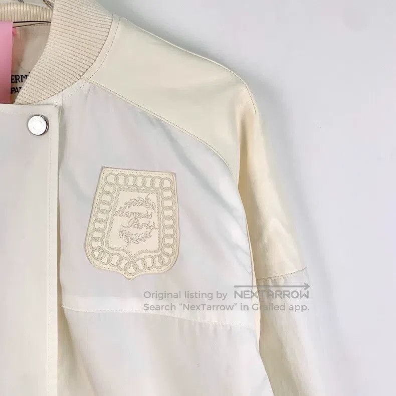 Hermes Hermes Color Block Logo Embroidered Collar Long Sleeve Jac Size XXS / US 00 / IT 34 - 3 Thumbnail