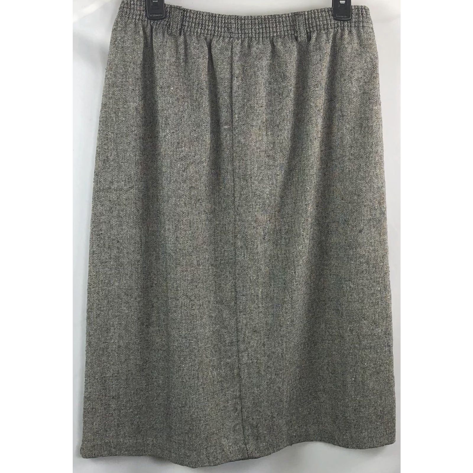 Vintage Vintage Armondio Gray Tweed Knee Length Straight Skirt 13/14 Wool Blend 28"W Career Women Size 34" / US 12 / IT 48 - 2 Thumbnail