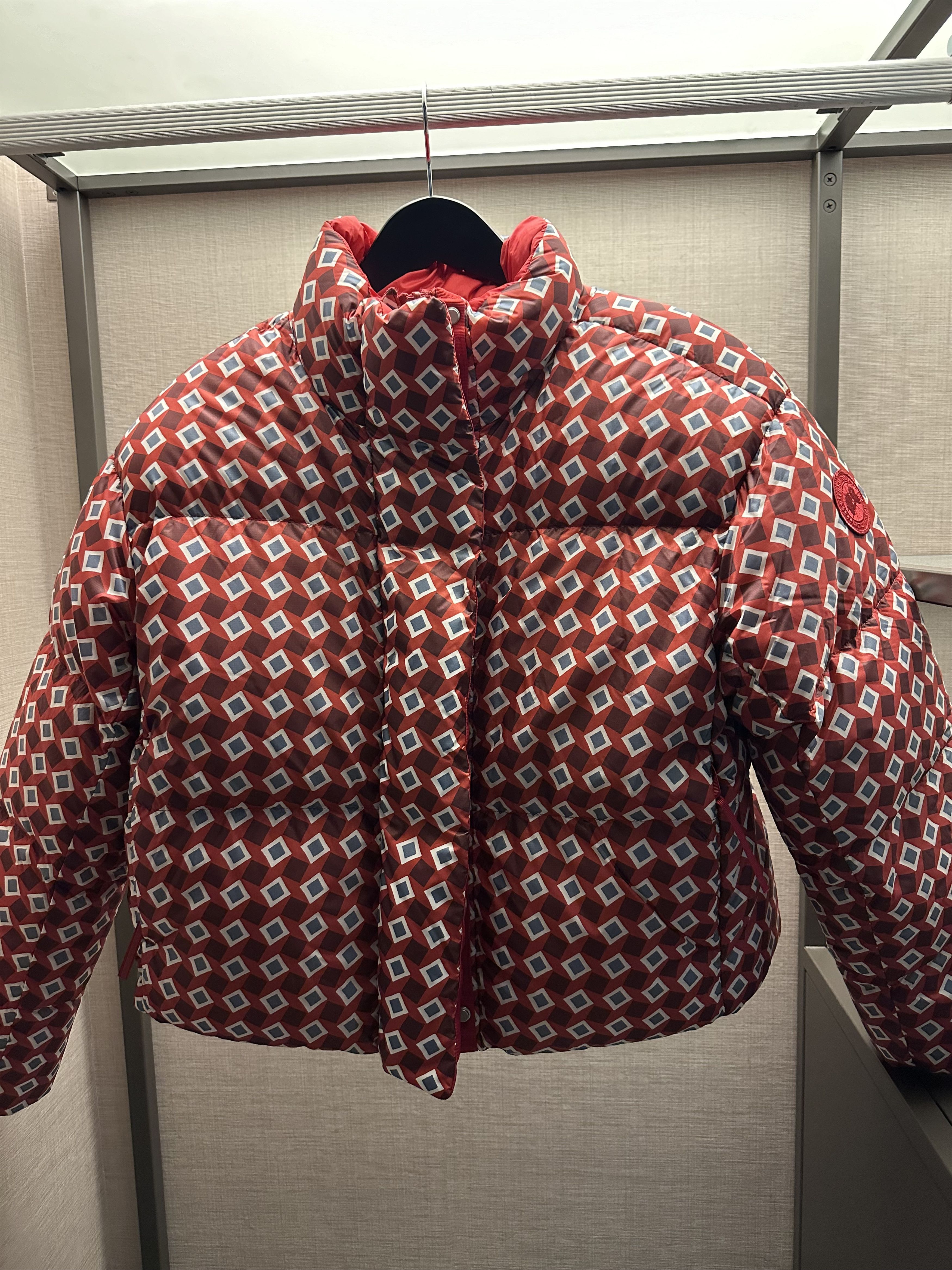 image of Bogo Canada Goose x Reformation Lorita Puffer in Red, Women's (Size Large)
