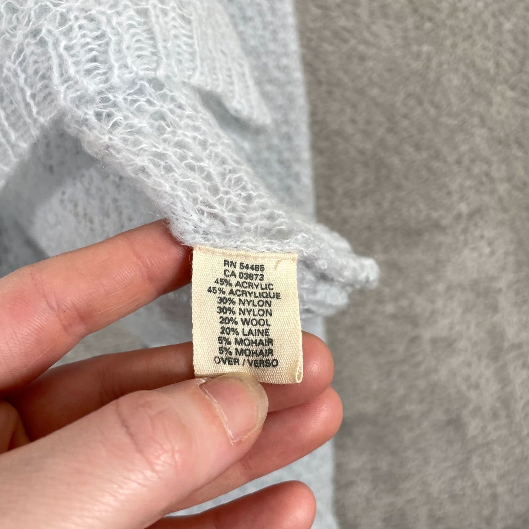 American Eagle Outfitters VINTAGE American Eagle Hoodie Sweater Womens Medium Blue Mohair Wool Open Knit Y2K NEW Size M / US 6-8 / IT 42-44 - 6 Thumbnail