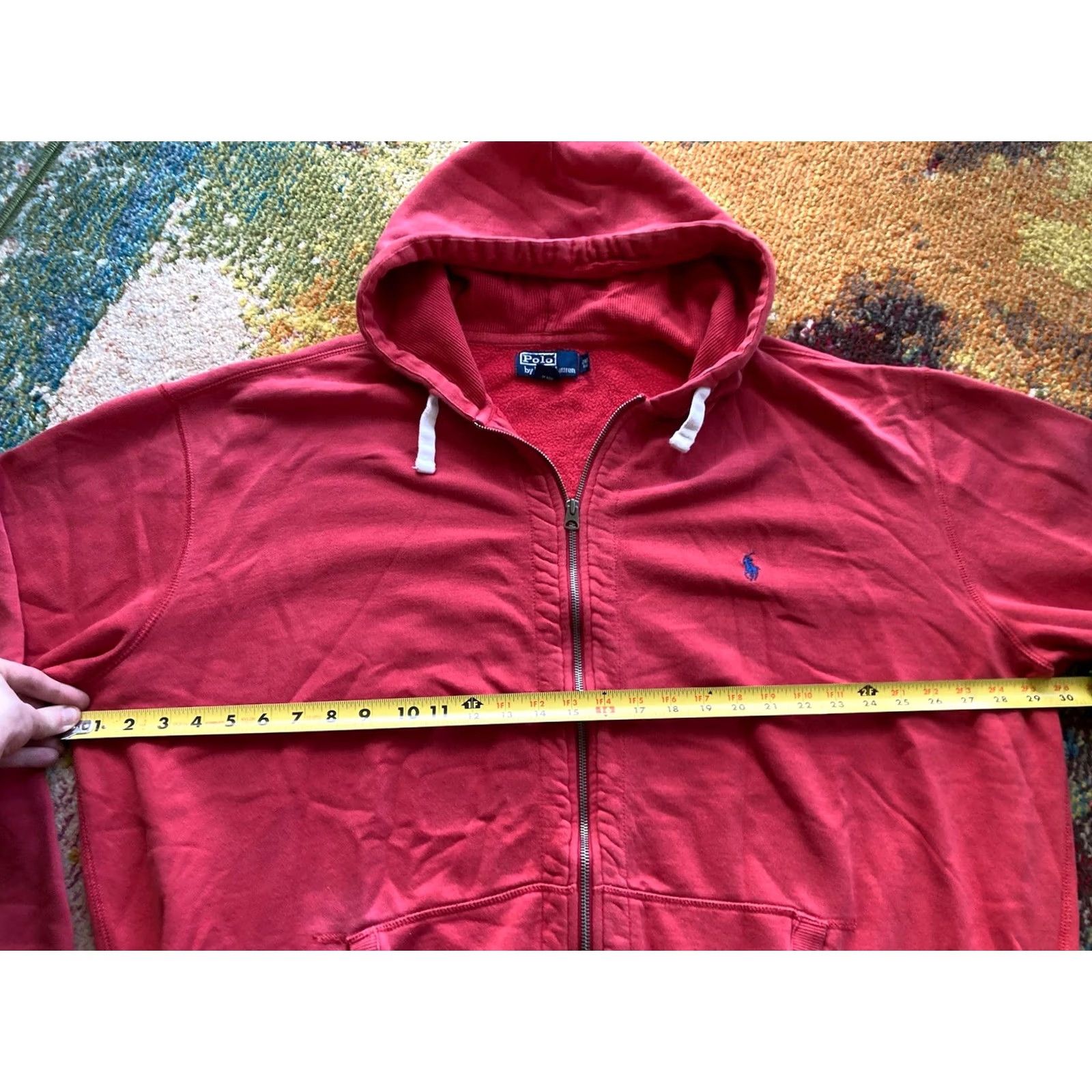 Polo Ralph Lauren VINTAGE Polo Ralph Lauren Hoodie Mens 2XLT Full Zip Sweatshirt Red Logo Pockets Hooded Cotton Sweatshirt Big & Tall Men Size US XXL / EU 58 / 5 - 6 Thumbnail