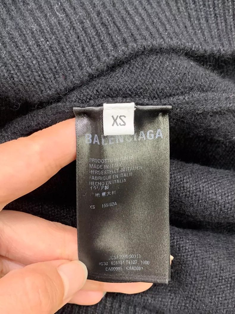 Balenciaga Balenciaga Black GW Letter Knit Sweater Size US XS / EU 42 / 0 - 5 Thumbnail