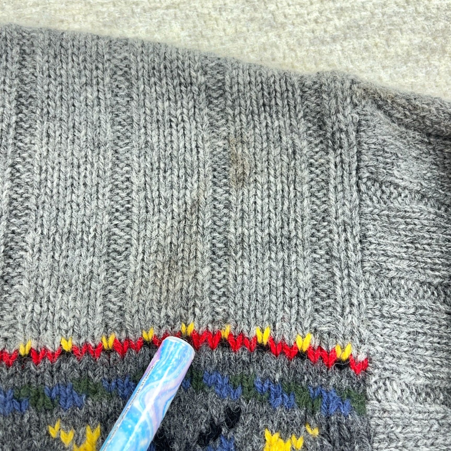 Eddie Bauer VINTAGE Eddie Bauer Sweater Men XL Gray Wool Heavy Knit Ribbed Nordic 90s Y2K Logo Pullover Mock Neck Long Sleeve Geometric Knit All Seasons Regular Size US XL / EU 56 / 4 - 4 Thumbnail