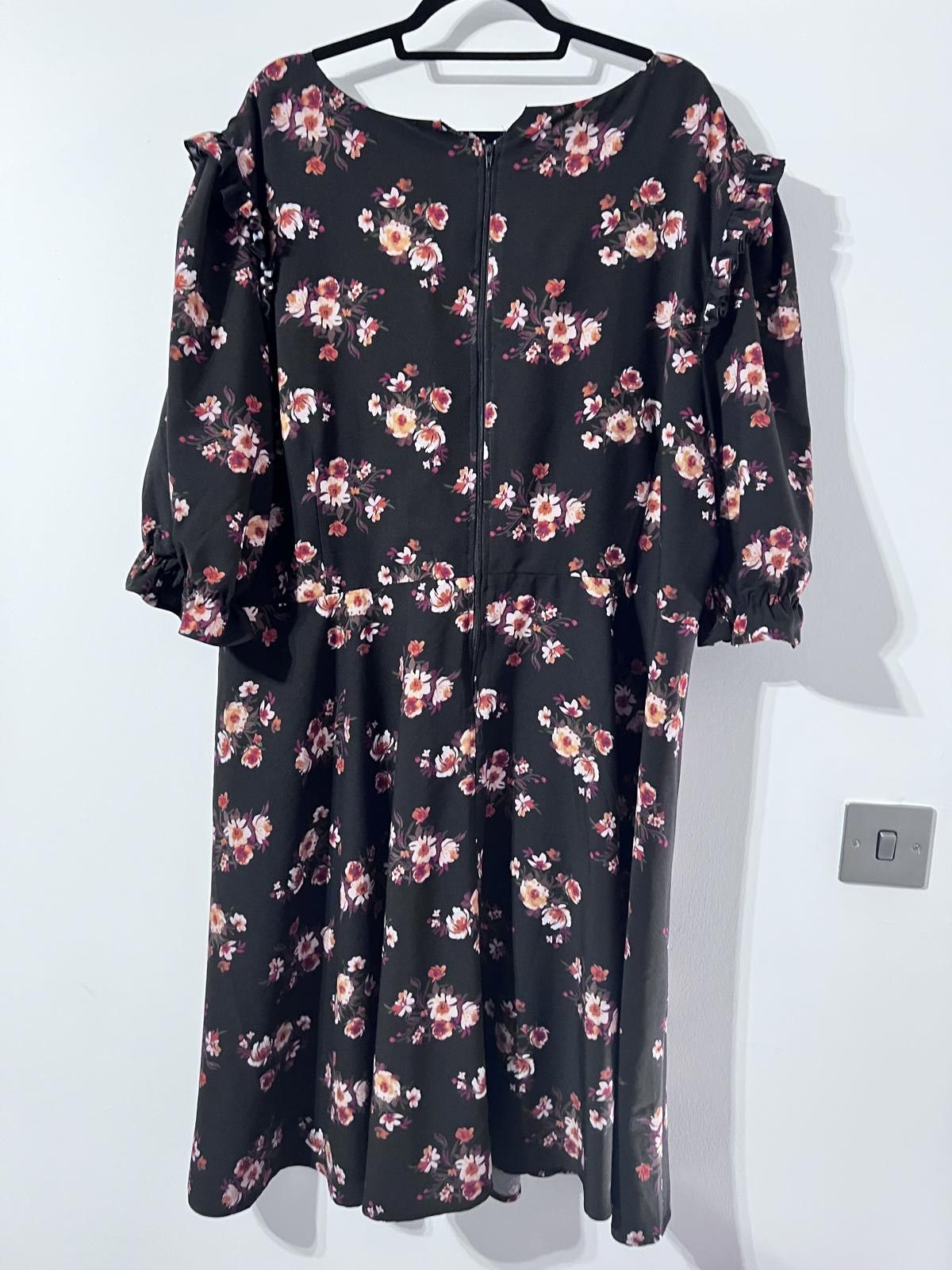 Other Hell Bunny Black Floral Midi Dress – Size 6XL Size 4XL / US 24-26 - 7 Thumbnail