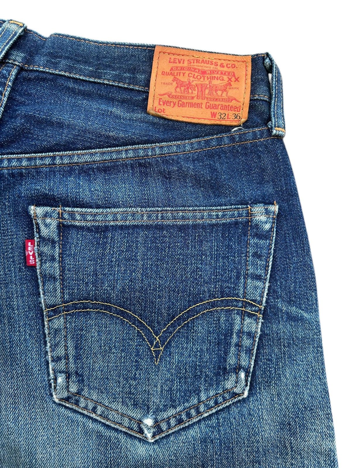 Kapital Vintage Levis Big E Selvedge Distressed Denim Jeans Size US 30 / EU 46 - 13 Thumbnail