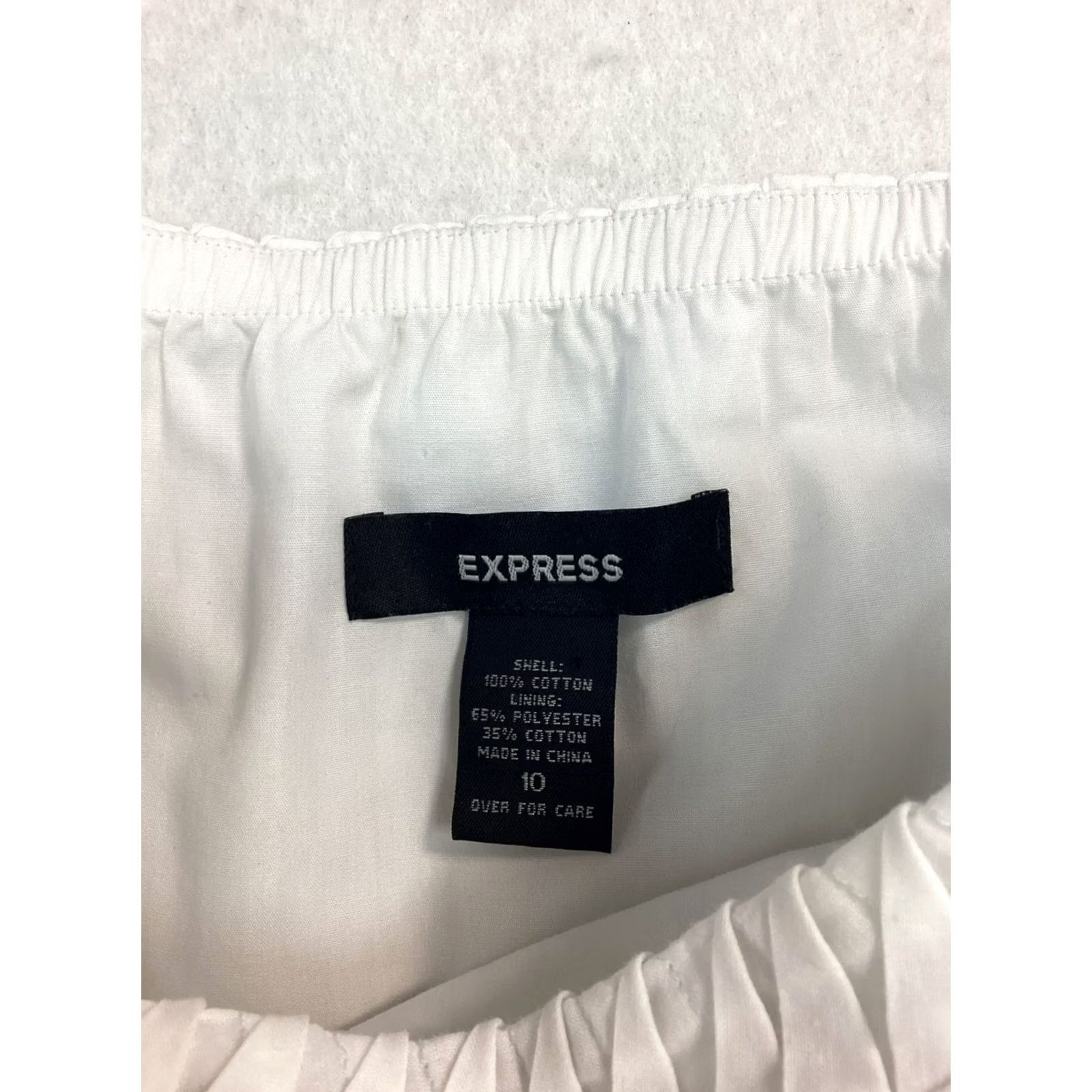 Express Express Women Sundress Knee Length White 10 Strapless Boning Dress Summer 10 Womens 10 - Pre-Owned Like New Size L / US 10 / IT 46 - 3 Thumbnail