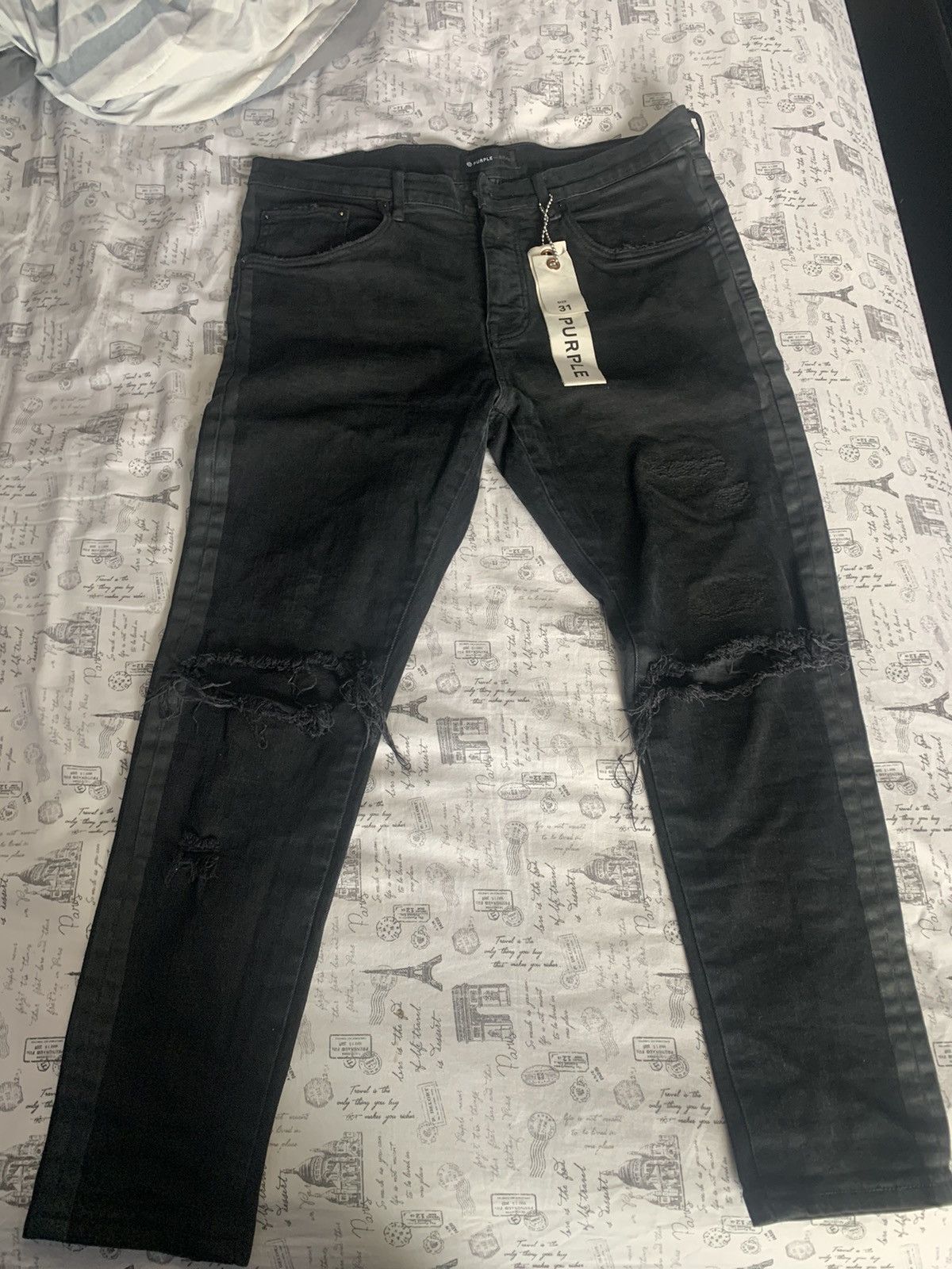 Purple × Purple Brand Black Skinny Purple Jeans Size US 31 - 1 Thumbnail