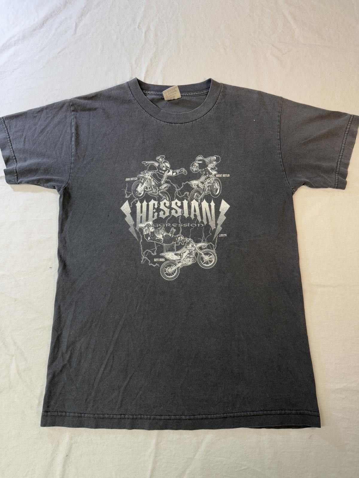 Designer VTG Hessian Aggression T-shirt Motocross Nate Adams 2002 - S Size US S / EU 44-46 / 1 - 2 Thumbnail