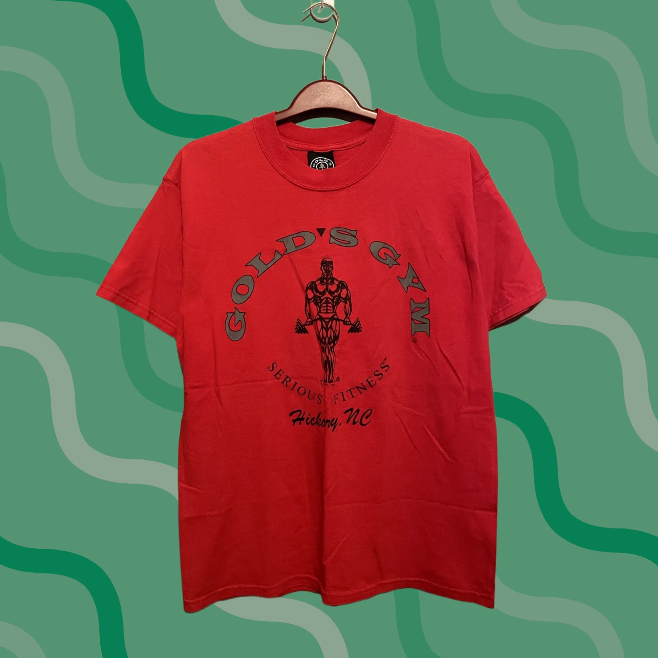 Vintage VINTAGE Gold's Gym T-Shirt Mens Large Crew Neck Short Sleeve USA Classic Sports Brand: Gold's Gym Shirt Mens L Red 70s-90s Size US L / EU 52-54 / 3 - 1 Thumbnail