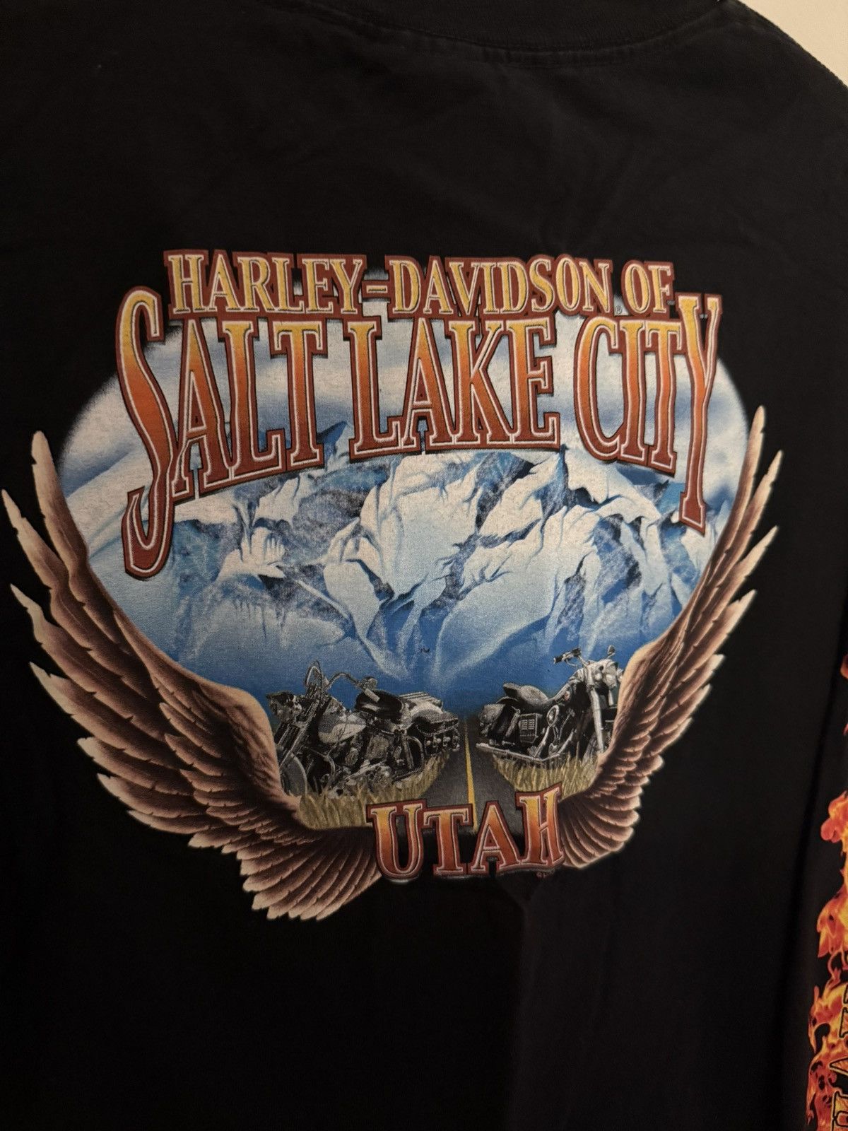 Harley Davidson Vintage Harley Davidson Flame Long Sleeve 4GSELLER Size US M / EU 48-50 / 2 - 5 Thumbnail