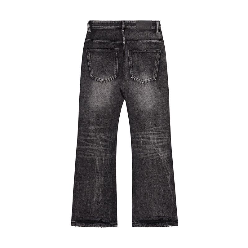 Jean Washed black men's straight flared cleanfit ripped jeans Size US 32 / EU 48 - 2 Thumbnail