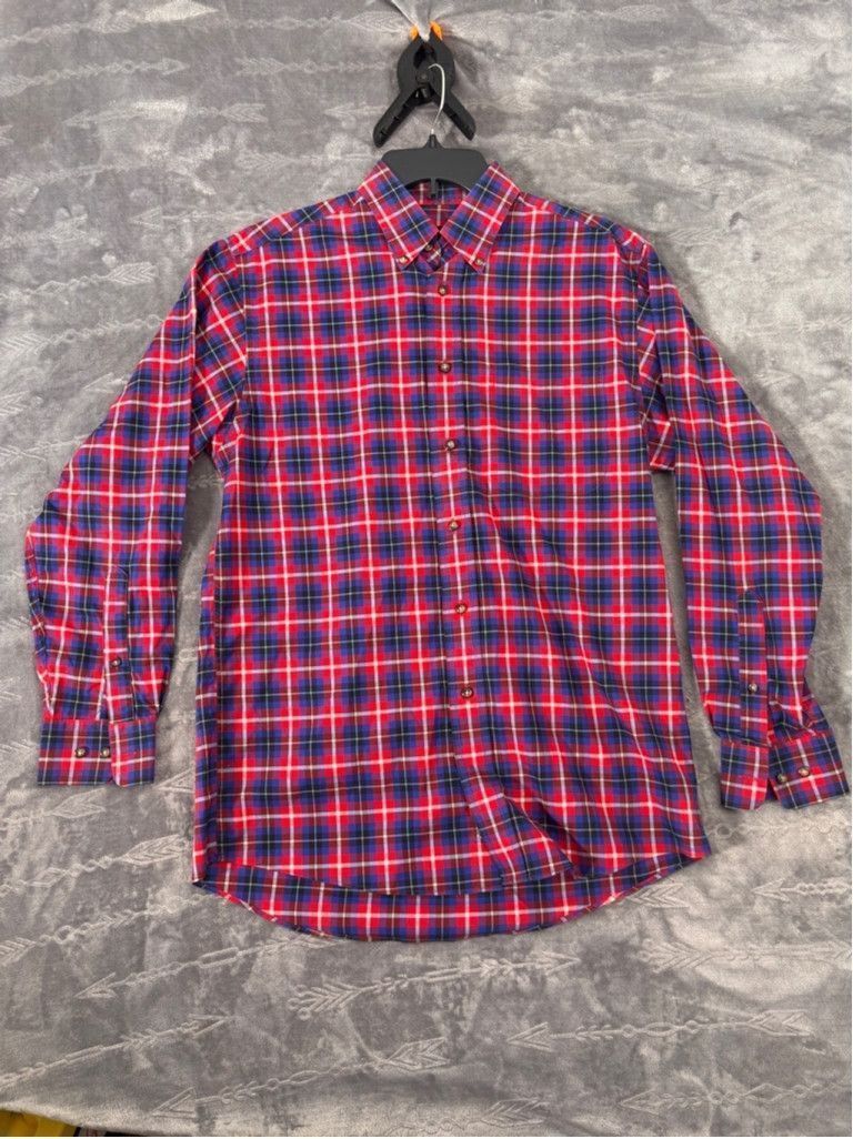 Jos. A. Bank Men's Jos. A. Bank Plaid Button Down Shirt Size S Red Blue Size US L / EU 52-54 / 3 - 1 Thumbnail