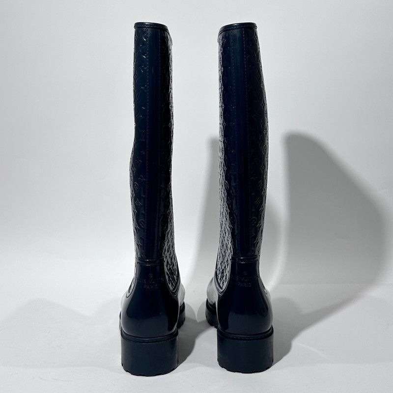 Louis Vuitton Louis Vuitton Glossy Logo Rain Boots in Deep Blue - Size US 5.5 / EU 38 - 5 Thumbnail