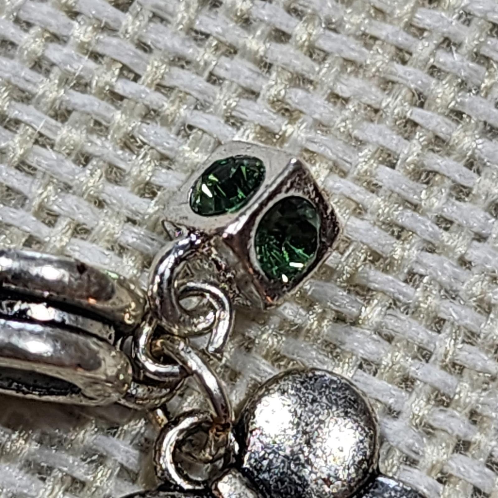 Unknown London Silver Butterfly Charm with Green Gem Accents Size ONE SIZE - 3 Thumbnail
