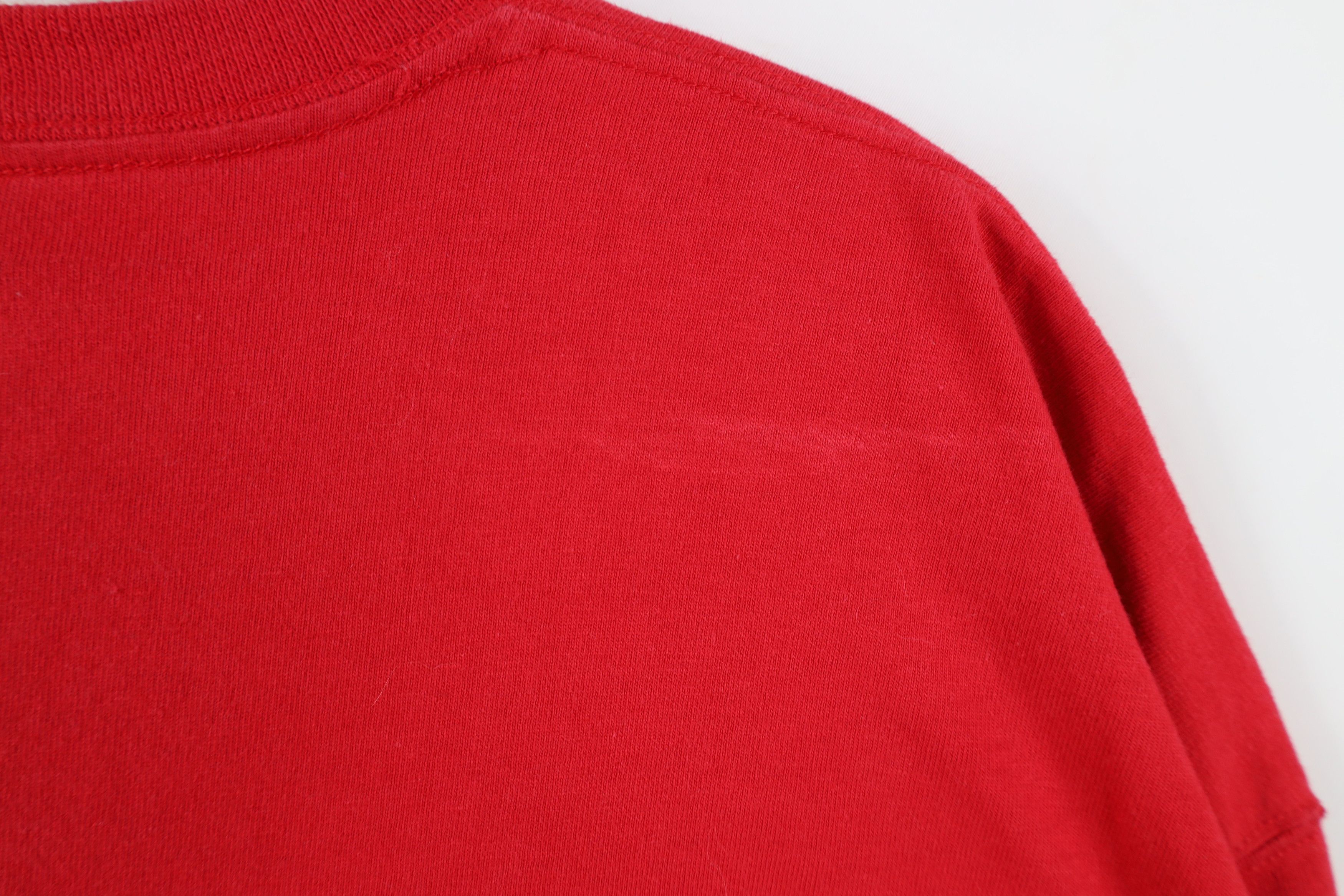 Vintage Vintage 90s Streetwear Heavyweight Baggy T-Shirt Red Cotton Size US XL / EU 56 / 4 - 7 Thumbnail