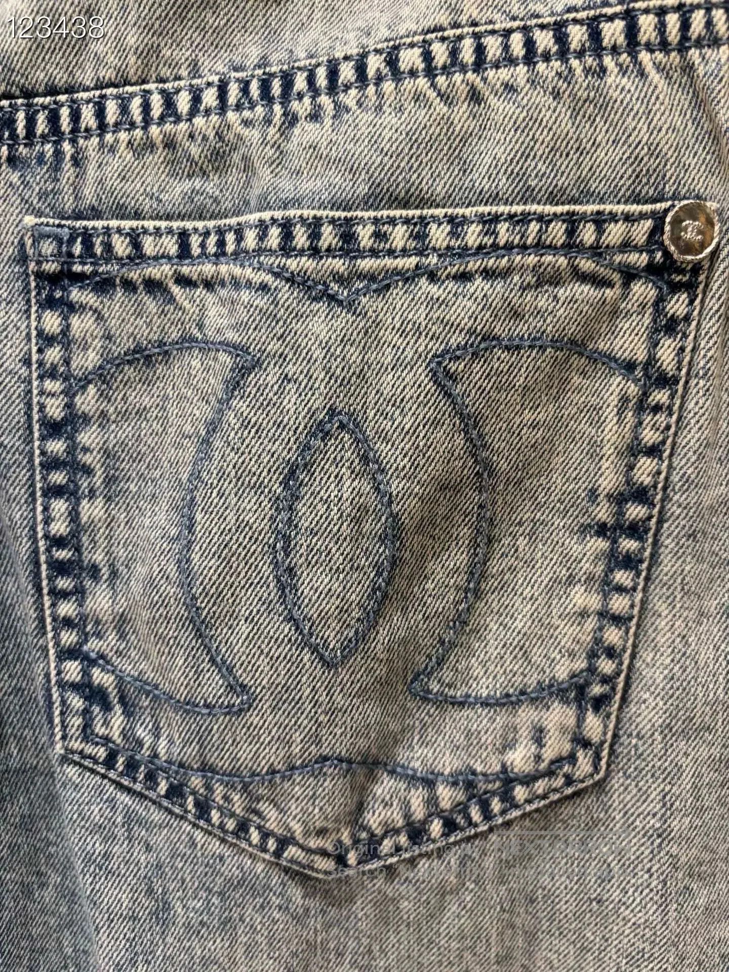 Chanel Chanel Ruffled Logo Summer Jeans. Size 37" - 6 Thumbnail