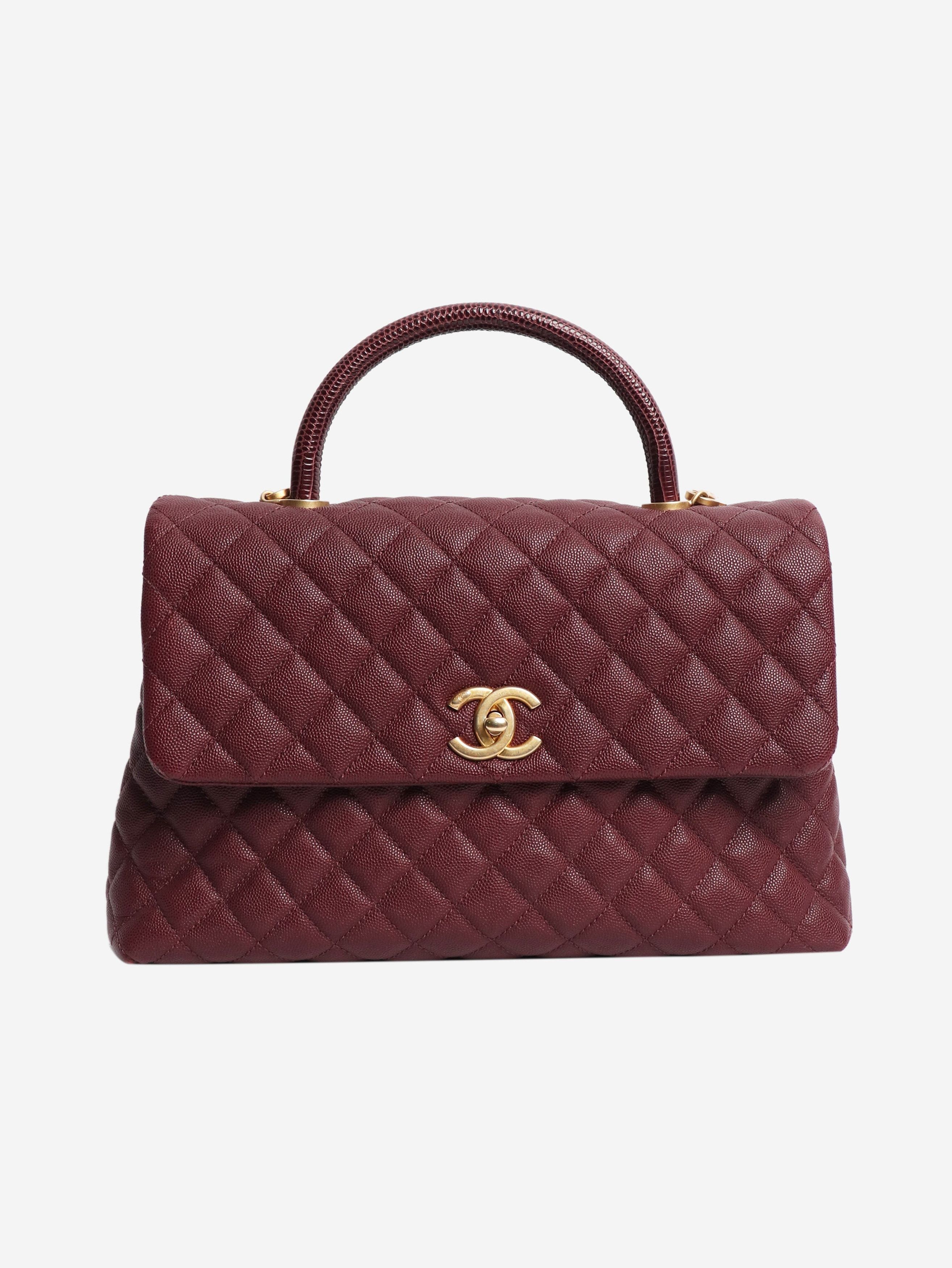 Chanel Maroon 2017 caviar leather quilted Coco Handle bag Size ONE SIZE - 1 Thumbnail