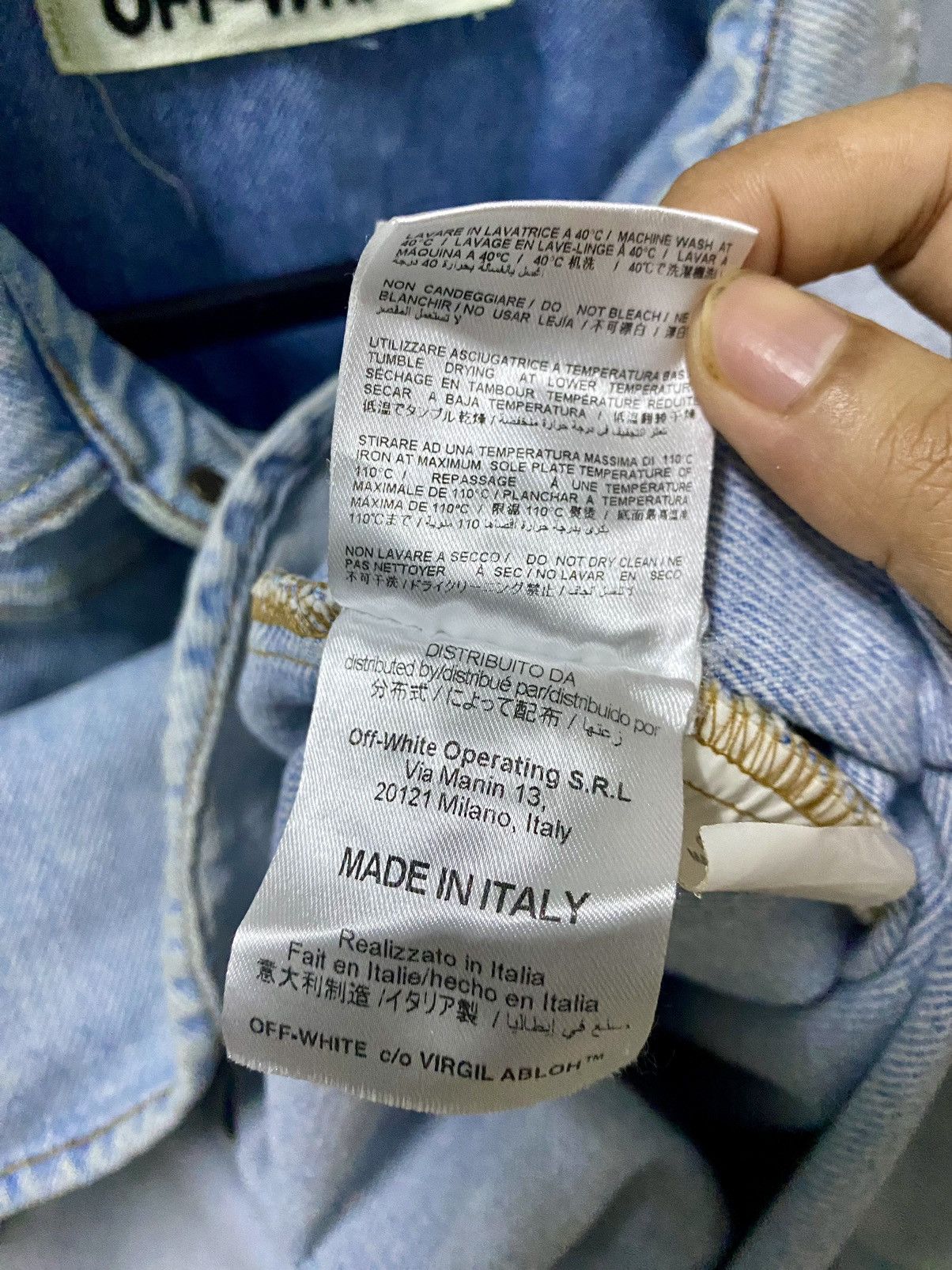 Off-White Off-White Diagonal Spray Denim trompe l'oeil Button up Size US S / EU 44-46 / 1 - 15 Thumbnail