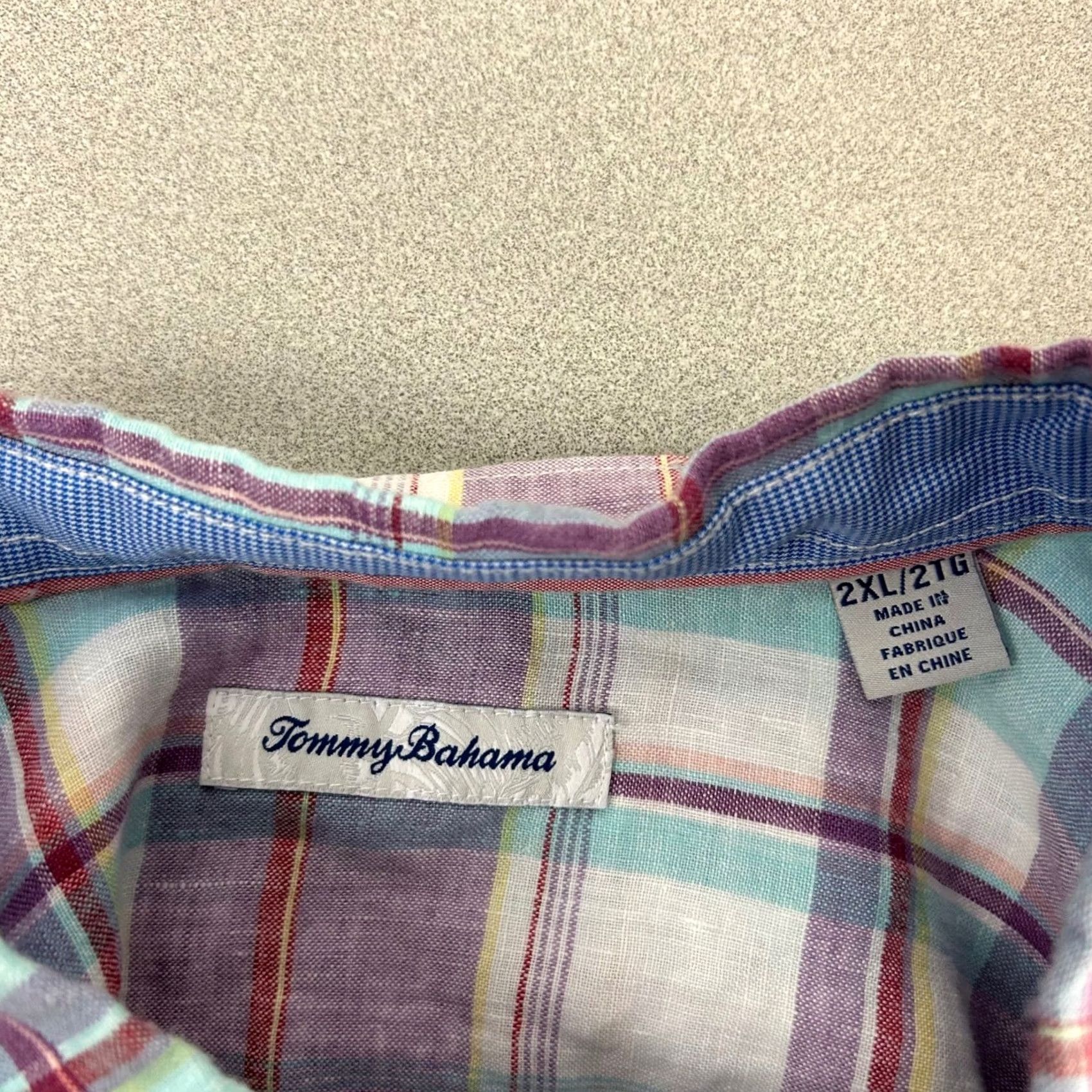 Tommy Bahama Tommy Bahama Button-Up Mens 2XL Multicolor Plaid 100% Linen Long Sleeve Shirt Size US XXL / EU 58 / 5 - 3 Thumbnail