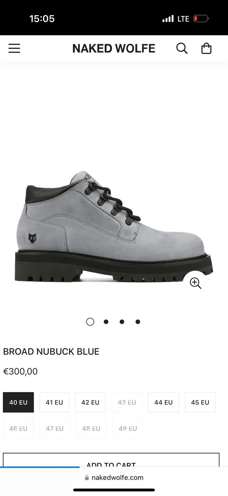 NAKED WOLFE Naked Wolfe Broad Nubuck Blue Size US 13 / EU 46 - 10 Thumbnail
