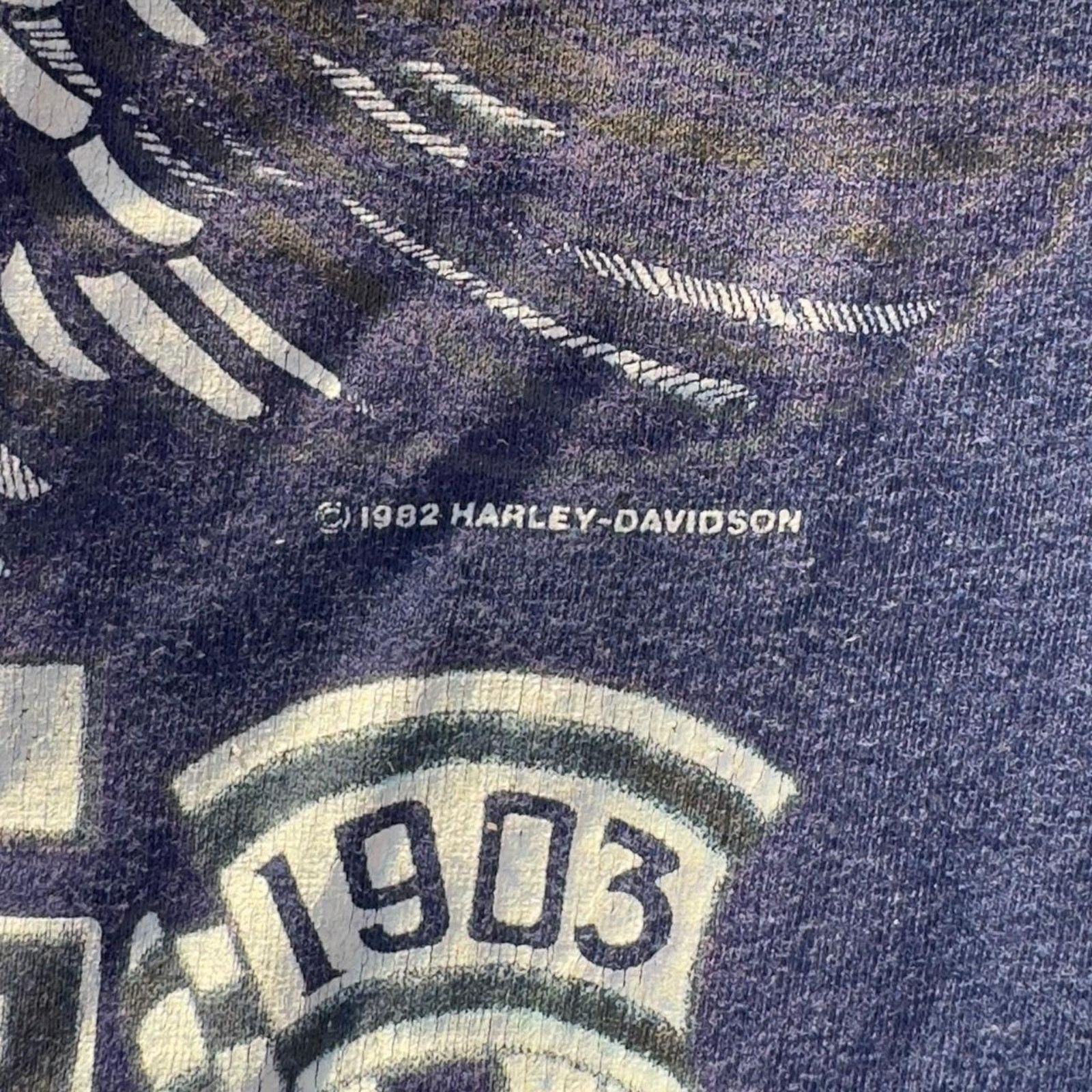 Harley Davidson × Vintage 1982 Single Stitch Harley Davidson Tee Size US M / EU 48-50 / 2 - 6 Thumbnail