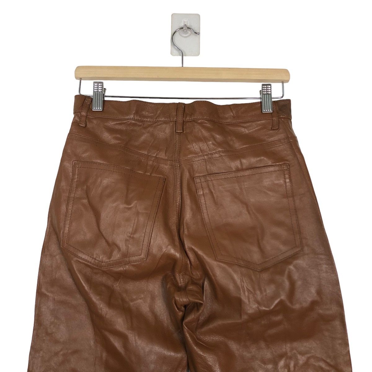 Issey Miyake 🔥Rare 90’s Soft Genuine Leather Pants Bonskip Issey Miyake Size US 28 / EU 44 - 8 Thumbnail