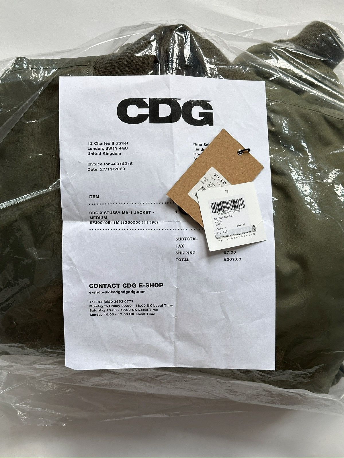 Comme des Garcons × Stussy Stussy CDG MA-1 Bomber Jacket 40th Anniversary Size US M / EU 48-50 / 2 - 6 Thumbnail