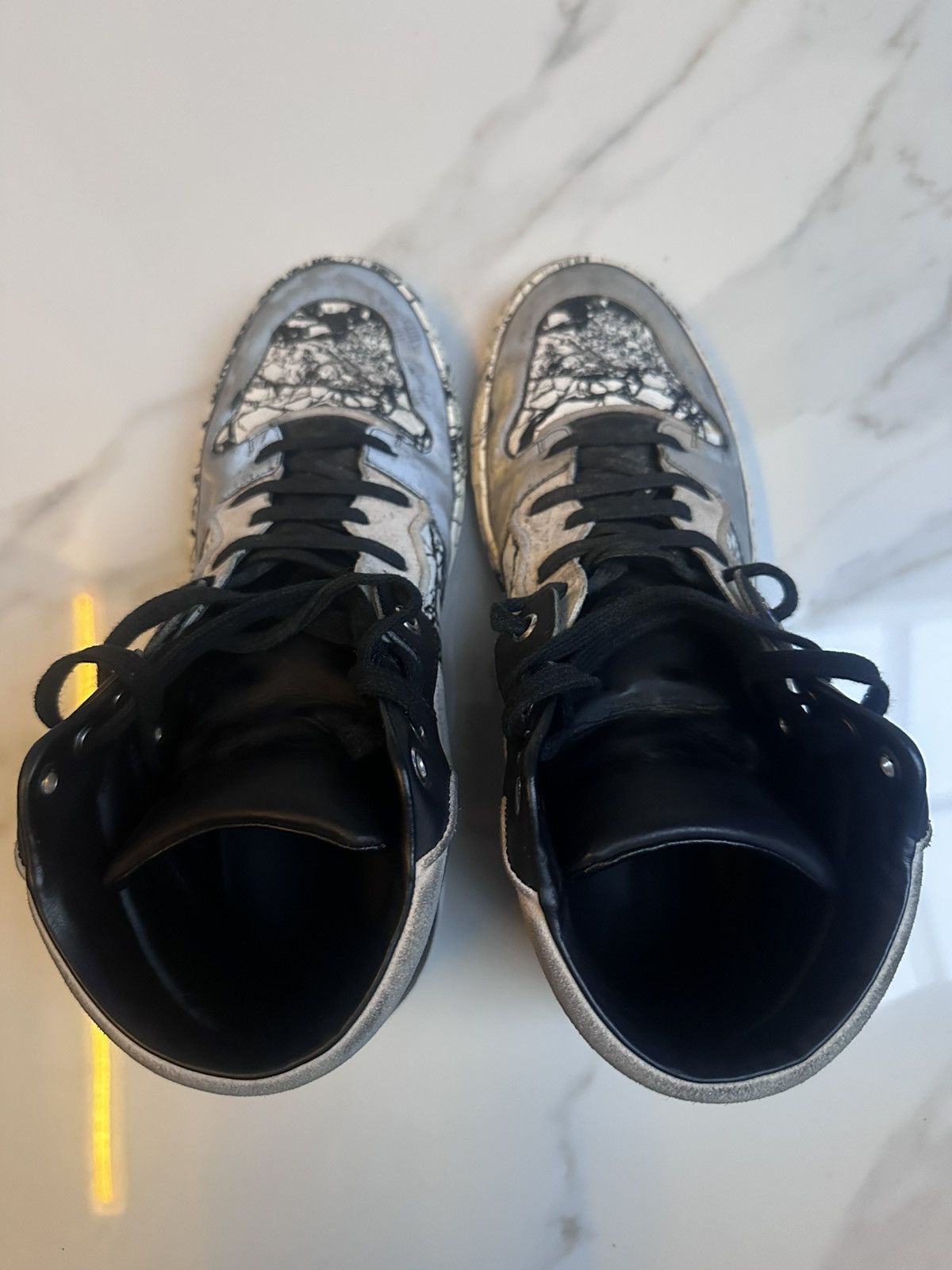 Balenciaga Balenciaga High-Top Marble Sneakers Size US 7 / EU 40 - 4 Thumbnail