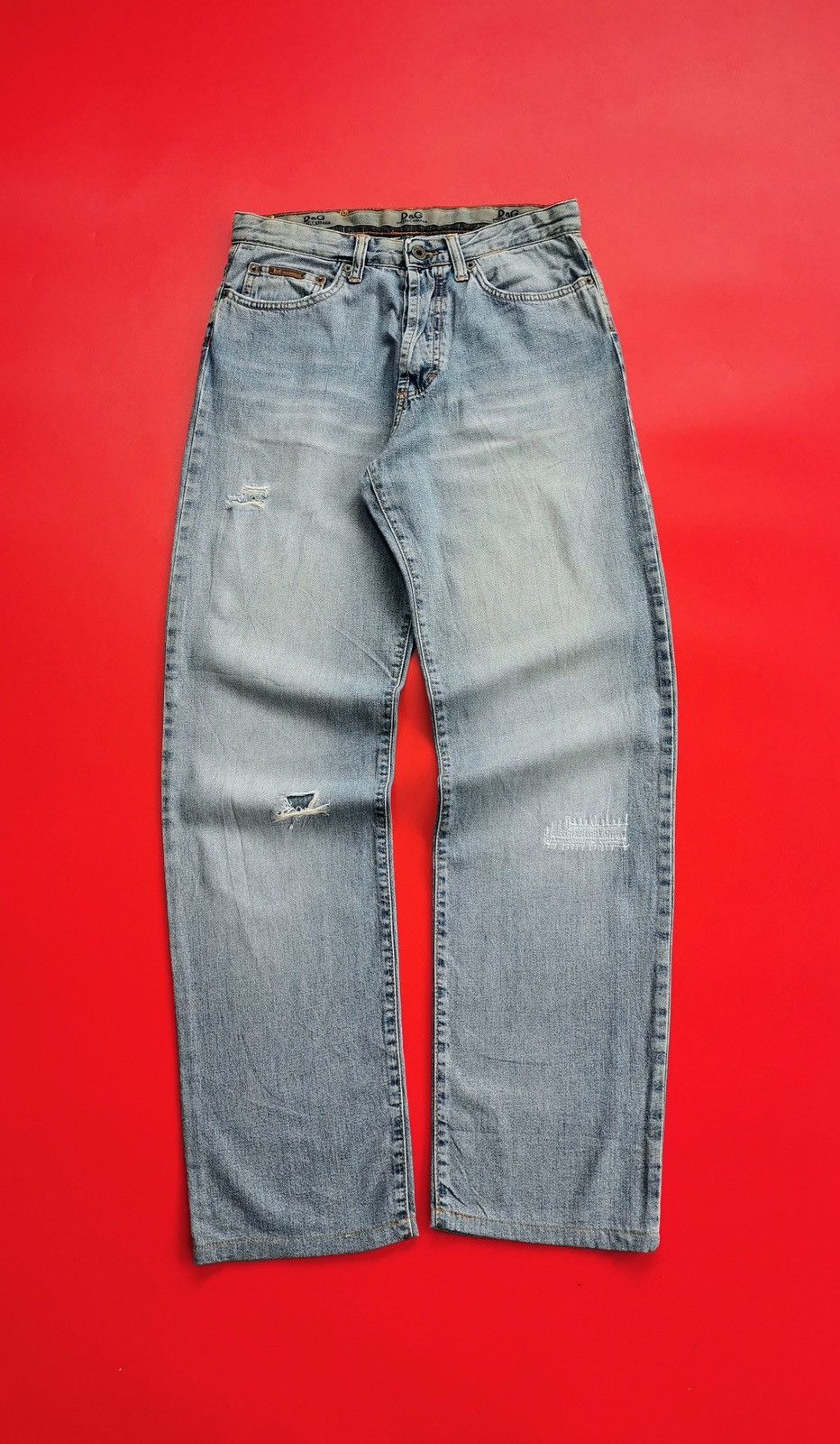 Dolce & Gabbana D&G Light Blue Repaired Distressed Jeans Size US 30 / EU 46 - 6 Thumbnail