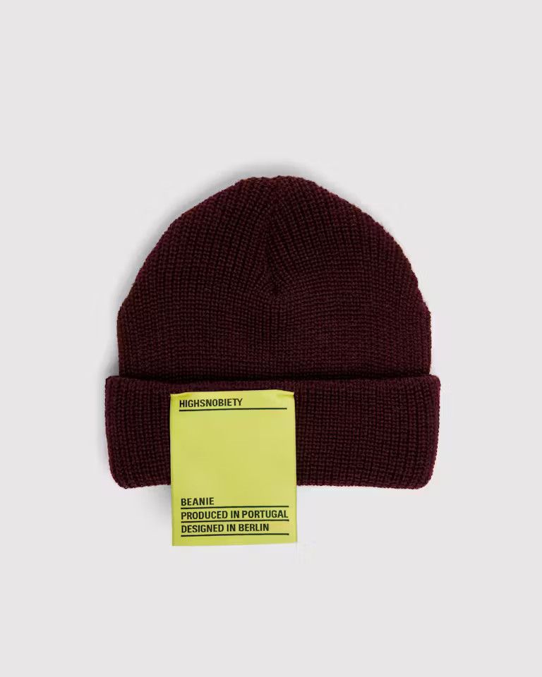 Highsnobiety HS Staples Beanie Burgundy Size ONE SIZE - 1 Thumbnail