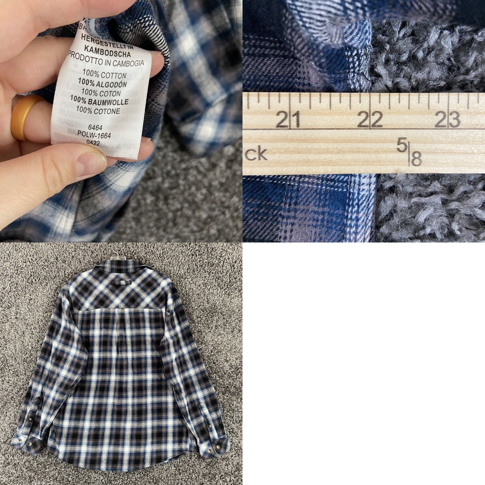 Vintage Legendary Whitetails Mens Plaid Long Sleeve Flannel Shirt Blue White Large Size US L / EU 52-54 / 3 - 8 Thumbnail