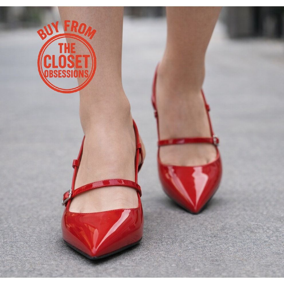 Zara ZARA Red Kitten Heels NWT Size US 7.5 / IT 37.5 - 3 Thumbnail