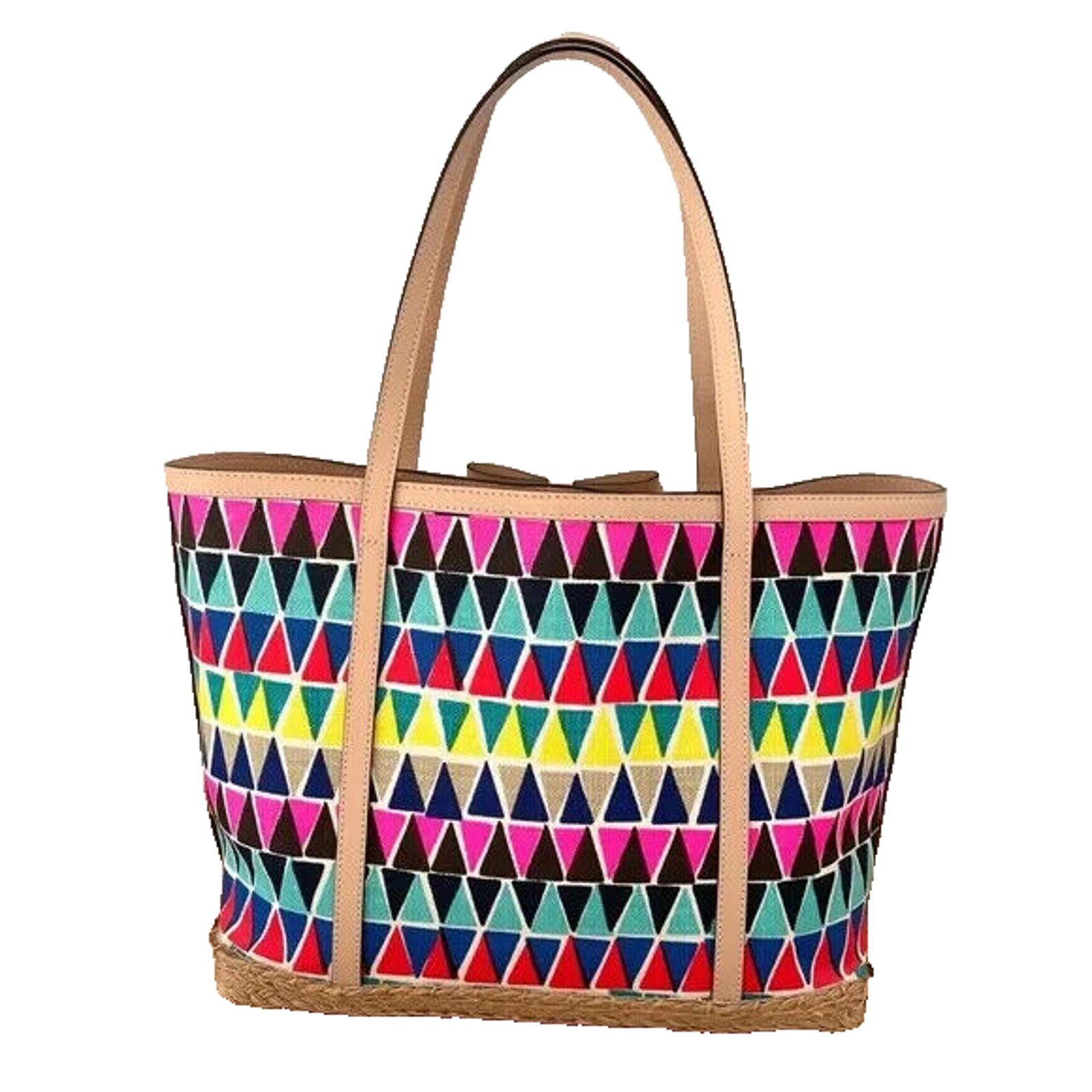 Kate Spade KATE SPADE NEW FRANCIS CAPRI CANVAS TOTE BEACH BAG GEORGEO Size ONE SIZE - 2 Thumbnail