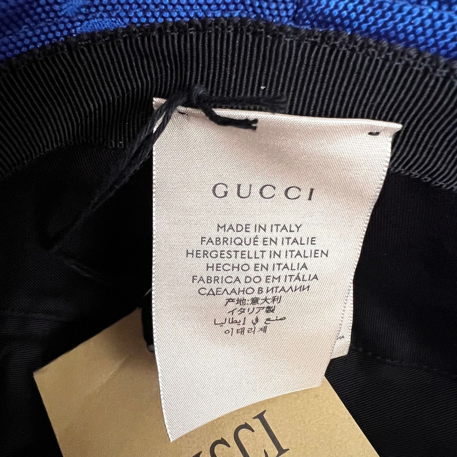 Gucci Gucci Econyl Blue Black Nylon Monogram Bucket Hat, S57cm Size ONE SIZE - 6 Thumbnail