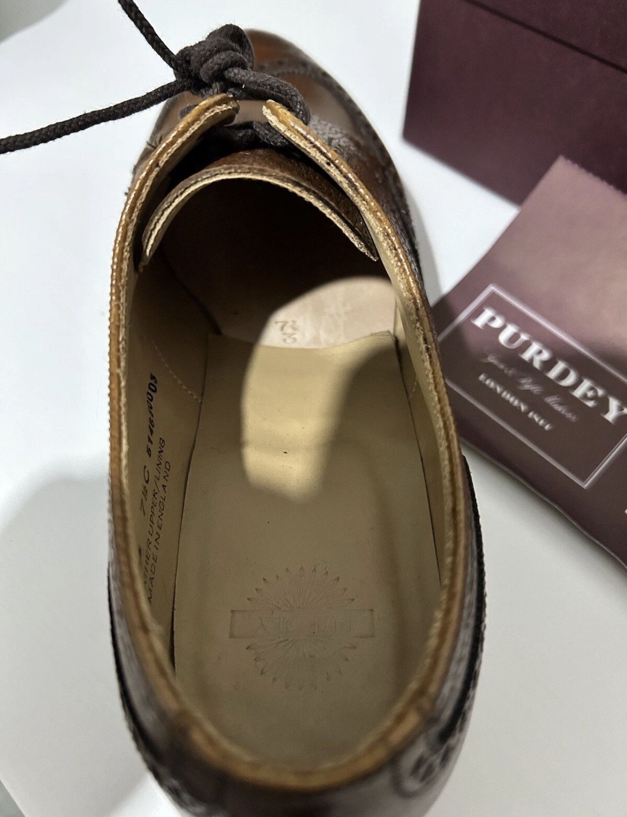 Purdey Purdey Women’s Calf Leather Brogue Size-7.5 UK Size US 10 / IT 40 - 10 Thumbnail