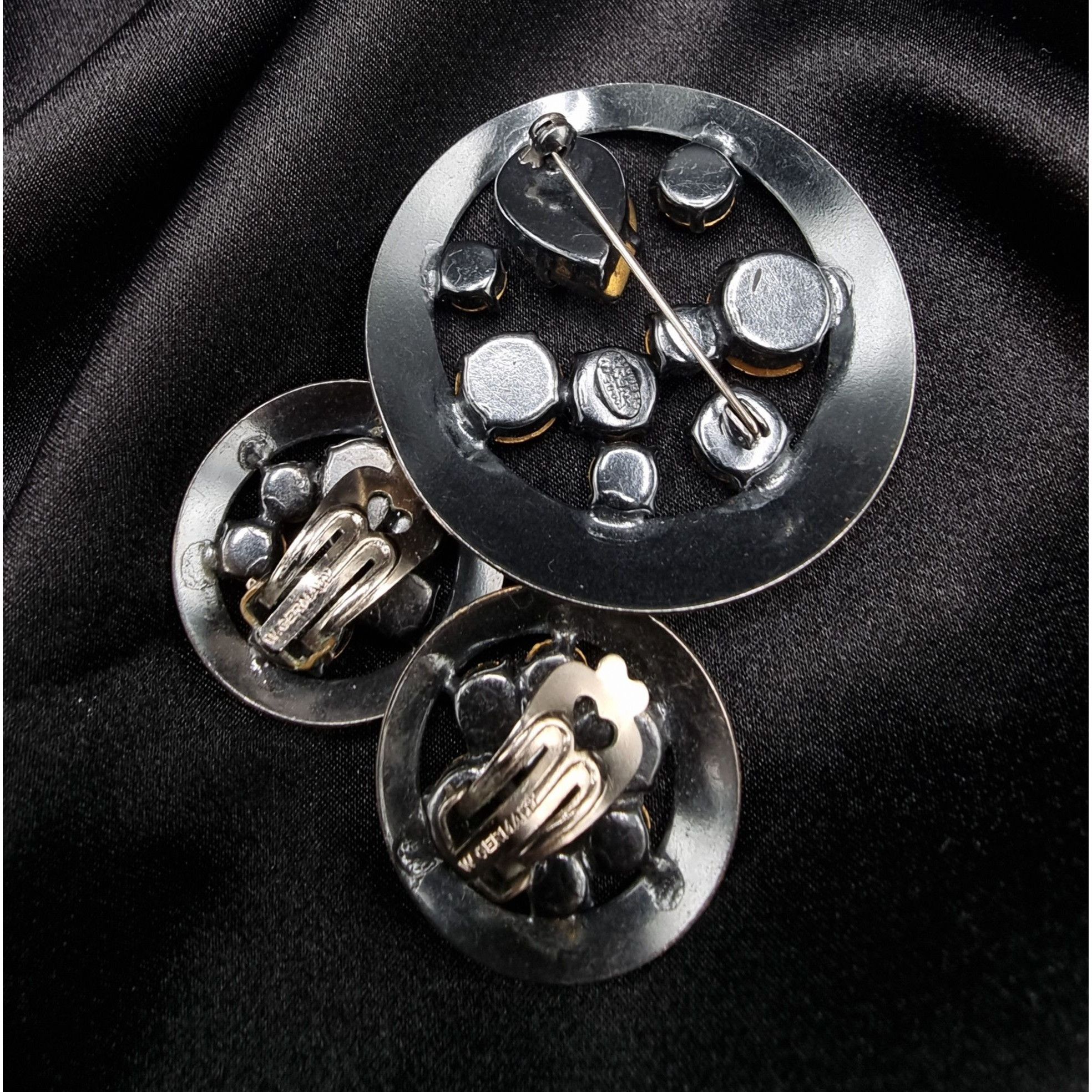 Vintage West Germany Signed Crystal Rhinestone Jewelry Set B