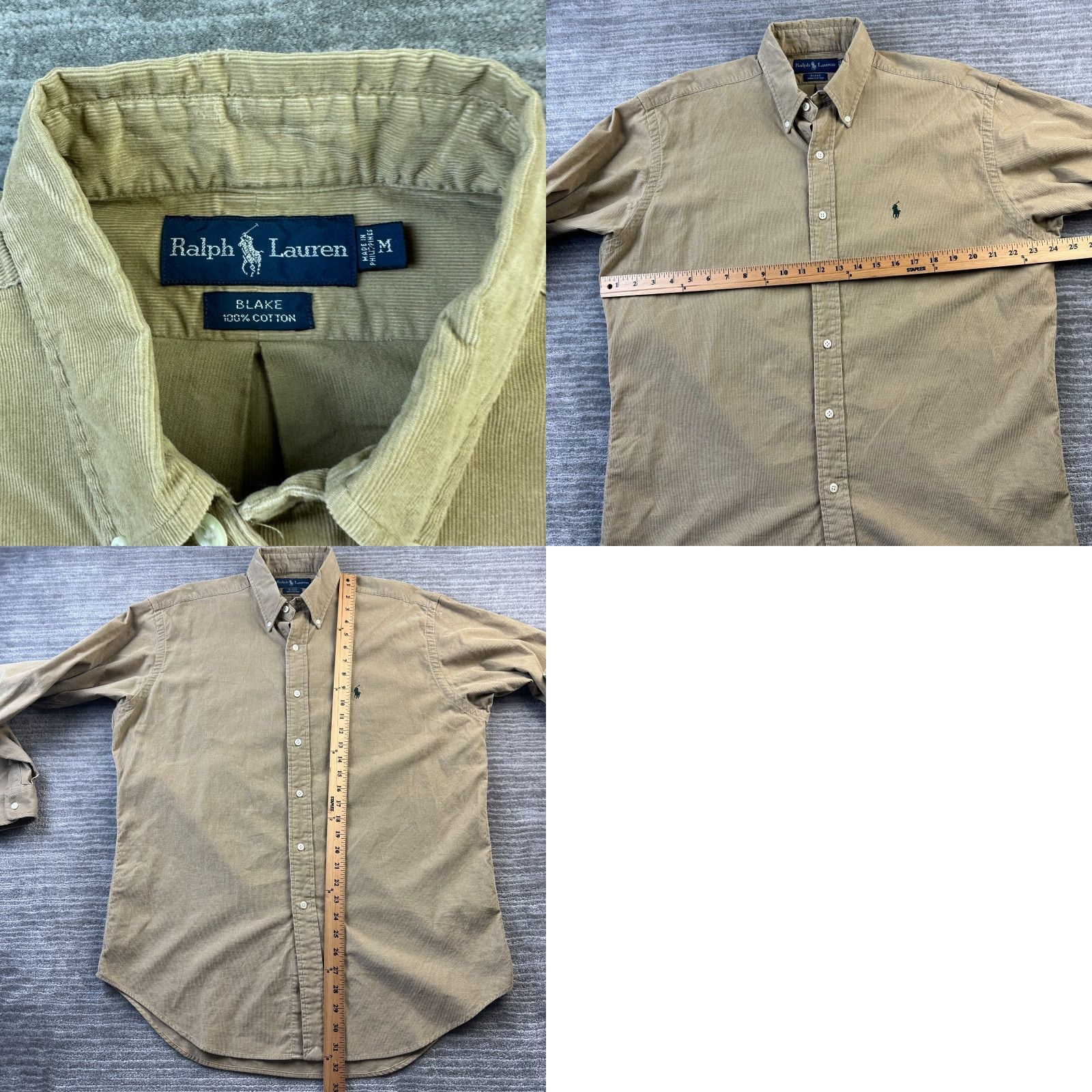 Ralph Lauren Ralph Lauren Shirt Mens Medium Beige Tan Cream Corduroy Pony Button Up Blake Size US M / EU 48-50 / 2 - 8 Thumbnail