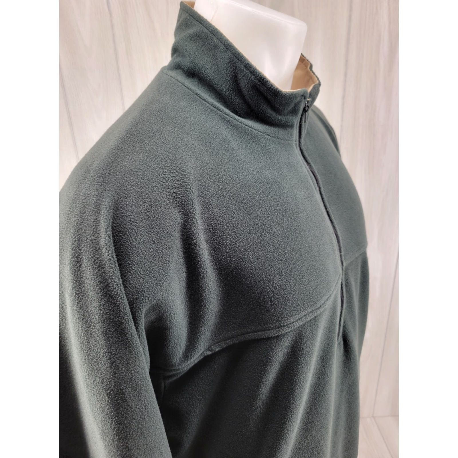 Footjoy FootJoy Mens L Reversible Golf Half Zip Beige Green Fleece Pullover Jacket Shirt Windbreaker Golf Size US L / EU 52-54 / 3 - 7 Thumbnail